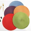 Table Mats 38Cm Round Woven Fashion Solid Color Non-Slip Heat Resistant Cushion Kitchen Party Home Decoration