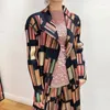 Damenjacken Miyake Plissee Langarm Strickjacke Umlegekragen Jacke Frauen Frühling Koreanische Mode Kausal Kurzmäntel