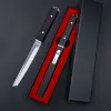 Nuovo acciaio di Damasco Tanto lama manico in ebano coltello da tasca stile giapponese coltelli di sopravvivenza di salvataggio campeggio strumento EDC con confezione regalo