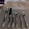 German Highend 316 Stainless Steel Creative Roman Spoon Fork Exquisite Western Tableware Set Kitchen Dining Table y240315