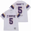 High School Football 5 Leonard Fournette Jersey St Augustine Moive Team White Pure Cotton Stitched Breathable College Pullover For Sport Fans Retro University