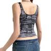 Vrouwen Tanks 2024 Sexy Meisje Wind Buiten De Kleine Tank Top Strapless Tops Straat Tij Hit Kleur Letters Gedrukt dun Lichaam