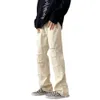 Design Sense Burr Edge Jeans für Herren im Frühling, Distressed Washed, High Street, lockere, gerade Hose mit weitem Bein