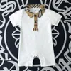 Baby Boys Girls العلامة التجارية Romper Summer Kids Short Sleeve Plexuits Nevidborn Cotton Letters Printed Onesies infant Romper Toddler Complements