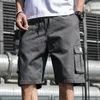 Shorts pour hommes Hommes Summer Cargo Mode Genou Longueur Cordon Hommes Coton Kaki Travail Bermudas Masculina Plus Taille 7XL