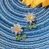 Studörhängen lyxig design liten blomma 2024 mode daisy smycken tillbehör jubileum gåva