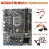 Cabos de computador B250C Miner Placa-mãe Dual Switch Cabo com luz 4PIN para SATA 12 PCIE USB3.0 Slot para placa gráfica