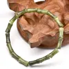 Brin naturel vert Xinyi du sud Jade en forme de bambou pour femmes, bijoux de guérison avec cordon élastique 5 12MM