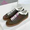 Casual Shoes 2024 Women's Sports Men Sneakers Solid Color Lace-up Mixed Patchwork Breathable Genuine Leather Luxury