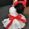 Vêtements de chien Pet Princess Girls Robes à la main Tissu haut de gamme Bowknot Vêtements de perles pour petite robe moyenne Vêtements Caniche