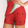 Röcke Wassermelonen-Damenrock mit Tasche, Vintage-Druck, A-Linie, Sommerkleidung, Obst, Beerenschale, Samen, Rot