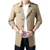 Vestes pour hommes Business Casual Jacket 2024 Automne Hommes Long Coton Coupe-Vent Outwear Mâle Mode Trench Coat Pardessus