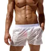 Shorts masculinos calções de banho masculinos cintura elástica transparente verão praia baixo maiô com bolsos