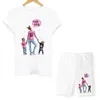 Kobiety dwuczęściowy zestaw Super Mom Tshirts Shorts Set Summer Letnie krótkie rękawowe szorty motocyklowe Seksowne strój dla kobiet w garniturze 240311