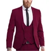 Trajes de hombre para hombre Slim Fit 3 piezas chal solapa doble botonadura chaleco traje Homme esmoquin Terno Masculino novio boda chaqueta para graduación