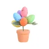 Dekorativa figurer 2024 Skum Easter Eggs Potted Plant målade äggprydnader Kids Gift Party Favors Diy Decorations for Home Desktop