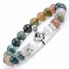 Strand Fashion Musical Note Charm Armband Men Boho Jewelry Natural Stone India Agates Pärlor Armband Bangles For Women Gift