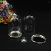 Naszyjniki wiszące 500sets/partia 30 20 mm Tube Bell Jar Glass Globe z klasyczną tacą kwiatową zakrętka bez wypełniacza butelka