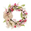 Decorative Flowers Rattan Ring Artificial Tulip Flower Wreath Spring Note Number Of Pieces Package Content Quality
