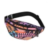 Waist Bags 2024 Leaf Printed Female Large Capacity Fanny Pack Men's Belt Bag Women Fashion Casual Canvas Travel Banana