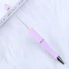 100pcs EST Renk Yaratıcı Plastik Boncuklu Kalem Beyaz Kalem Yazdırılabilir Boncuklu Kalem DIY Hediye Öğrenci Ofis Malzemeleri 240307