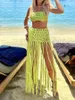 女性用水着のソリッドカラーストラップレスビキニセットファッショナブルなビーチ水着