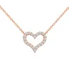 2024 Choucong Marke Herz Anhänger Einfacher Modeschmuck 925 Sterling Silber Roségoldfüllung 5A Kubischer Zirkon CZ Diamant Edelsteine Frauen Party Schlüsselbein Halskette Geschenk