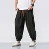 Pantaloni da uomo Pantaloni Harem larghi con cavallo profondo e tasche con coulisse in vita, comodi da indossare ogni giorno casual per taglie forti