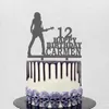 Party Supplies Custom Name Age Personalized Guitar Cake Topper Girl Playing For Guitarist Birthday Decoration Toppe