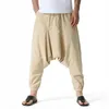 Erkek pantolon hip hop harem katı bol rahat yoga gevşek damla kasık pantolon sokak kıyafetleri joggers