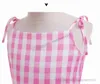 2024 Zoete Meisjes plaid jurken Lolita kids Boog haarspelden roze jarretel prinses jurk INS kinderen cosplay kleding S0610 Beste kwaliteit