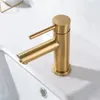 Bathroom Sink Faucets Luxury Golden Stainless Steel Mixer Faucet Deck Mounted Cold Water Vessel Tap