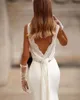 Vestido de novia, кружевное свадебное платье русалки с рукавами и длинным v-образным вырезом, элегантное женское свадебное платье с рюшами и вышивкой, 2024
