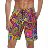 Shorts masculinos verão board homens hippy esportes retro 70s tie dye praia calças curtas havaí troncos secos rápidos plus size