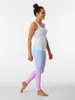 Aktiva byxor rosa och turkosa ombre leggings jogger sport för kvinnor