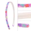 Hair Accessories 10pcs 1cm Sweet Candy Color Headband For Children Glitter Gradient Hairband ABS Wave Pattern Anti-Slip Tooth