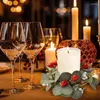 Декоративные цветы эвкалипта, венок из свечей, столб на день святого Валентина, романтические кольца, многоразовые мини-свечи для сезонной свадьбы