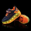 HBP Non-Brand Kids Roller Skating Shoes For Girls Boys Adjustable Flashing Roller Shoes Two Wheels Led Light Usb Charging