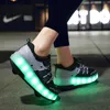 HBP icke-märke barnskor med hjul Led Light Color Shoes Shiny Roller Skater Shoes Simple Kids Gifts Girls Girls the Best Gift