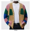 Pulls pour hommes Mode Pull Pardessus Cardigan Casual Colorblock Quotidien Vacances Manches Longues Polyester Régulier Légère Stretch