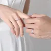 Anéis de cluster europeu s925 prata esterlina roxo esmalte moonstone anel ajustável para mulheres homens festa de aniversário presente de casamento jóias