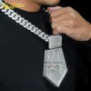 Colgante inicial de moissanita de diamante VVS para hombre, joyería de Hip Hop personalizada, de alta calidad, Buss Down, 15Mm de espesor, Sier