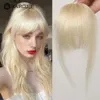 Bangs Hair Clip in Bangs Remy Human Hair Wispy Bang Fringe with Temples Brown Glonde Hairpiece for Women Clip on Air Bang 45in 240314