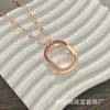 Designer tiffay and co High Edition Lock Nouveau collier de diamants roses moyen petit article de sens de niveau de mode en or rose 18 carats