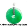 Pendant Necklaces Natural Green Jade Donuts Necklace Men Women Genuine Myanmar Jadeite With Certificate Burma Jades Stone Donut