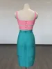 Vestidos de trabalho feminino bandagem 2 peça conjunto sexy recortado tanque superior midi saias ternos moda sem mangas oco colete saia define festa