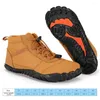 Fitnessschuhe Herren Damen Wasserdicht Militärstiefel Gelb High Top Trekking Anti Rutsch Plüsch Gefüttert Für Reisen Klettern Wandern