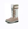 HBP Non-Marque Gros Chaud Fourrure Blanc Haute Botte Doux Imperméable Chaussures d'hiver Bottes de Neige pour Femmes