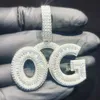 Nieuwe aangepaste hiphop brief hanger mode-sieraden zilver 925 hanger met Vvs Moissanite Iced Out voor mannen
