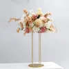 Party Table Decoration Luxury Display Stand Tall Gold Wedding Metal Centerpiece Flower Standswholesale Gold Metal Arch Backdrop Flower Stand för bröllop